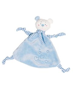 Doudou ours Cœur bleu clair