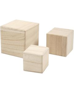 Creativ Company - Wooden Cubes, Set of 3 59228