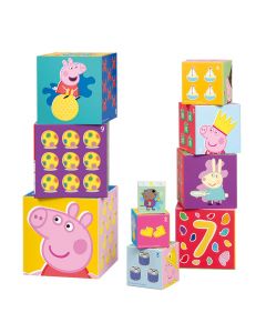 Bambolino Toys - Peppa Pig Lot de 10 cube à emboîter
