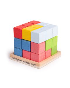 Bigjigs - Wooden Lock-a-Cube Cube Puzzle 33020