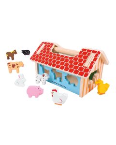 Bigjigs boîte à formes en bois La ferme