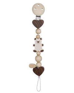 Accroche-tétine ours naturel