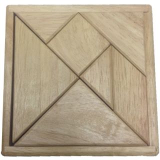 Tangram en bois Hévéa, pièc.nat.12 cm.+208 Ex.