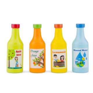 Lot de 4 bouteilles en bois