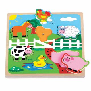Lelin Toys - Puzzle Sonore - Ferme