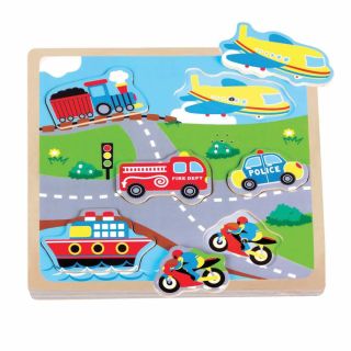 Lelin Toys - Puzzle Sonore - Véhicules