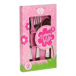 Jouet-Plus Ensemble de couverts 3 pièces pour enfant, rose
