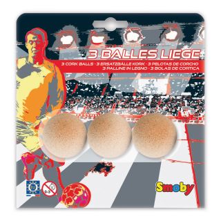 Smoby Lot de 3 balles de baby-foot en liège