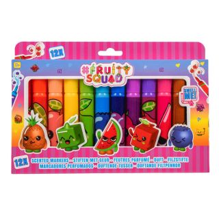 Lot de 12 marqueurs parfumés "Fruity Squad" à pointe extra-Large