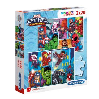 Clementoni Puzzle Marvel Superheroes - pack duo 2x20 pièces