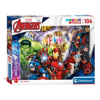 Clementoni Brilliant Puzzle Marvel Superheroes, 104st.