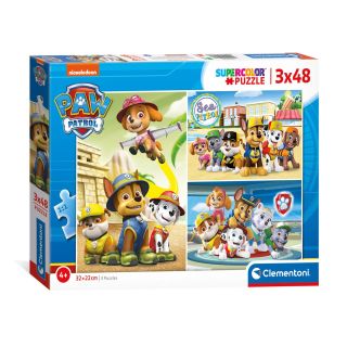 Clementoni SuperColor - Puzzle Aventure Pat Patrouille 3x48 pièces