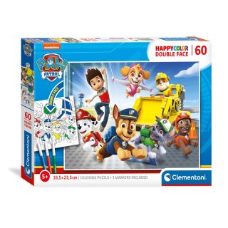 Clementoni Puzzle & Color Paw Patrol, 60pcs.