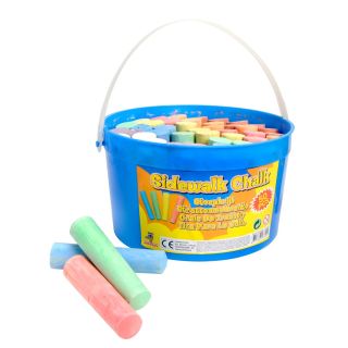 Sidewalk chalk in bucket, 50pcs.