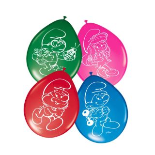8 ballons imprimés schtroumpfs