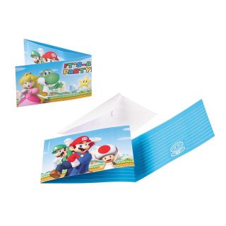 Super Mario Invitations, 8st.