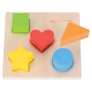 Wooden Shapes and Color Puzzle, 5pcs.