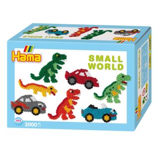 Hama Strijkkralenset - Dino and Auto, 2000ST.