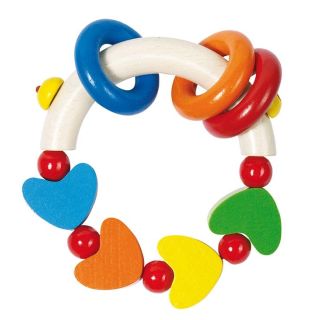 Hochet coeurs arc-en-ciel