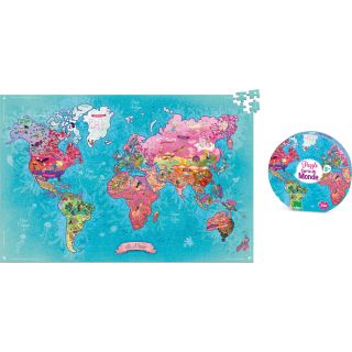 Puzzle en carton la carte du Monde poètique Maria 500 pièces