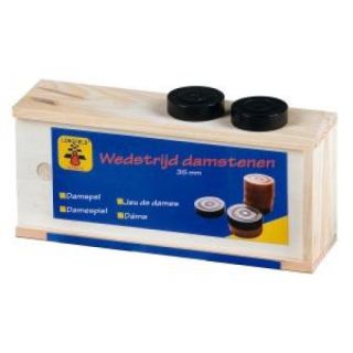 Pions de jeu de dames Maxime avec boite de rangement