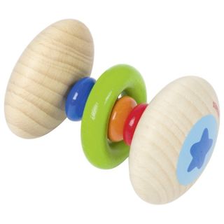 Hochet à attraper en bois arc en ciel Michel