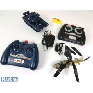 Hélicoptère Air Force et Tank radiocommandé pour bataille infrarouge modèle aléatoire