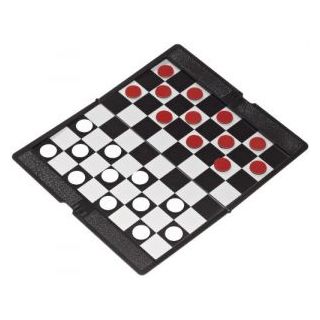 Jeu dames de voyage magnétique pliable avec pions plats Laurette