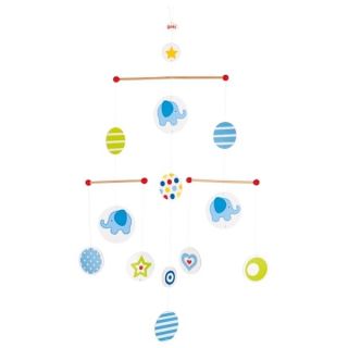 Mobile en bois du petit éléphant bleu