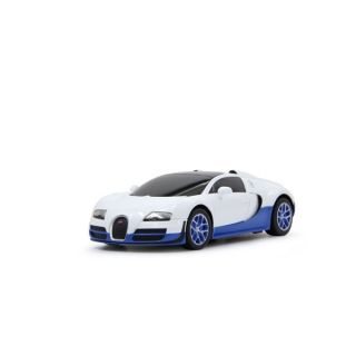 Voiture RC Bugatti Veyron blanche et bleue 1:24